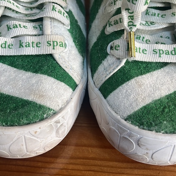 Keds x Kate Spade Kickstart Terry Sneakers green white striped Christmas size 7 - Picture 7 of 12